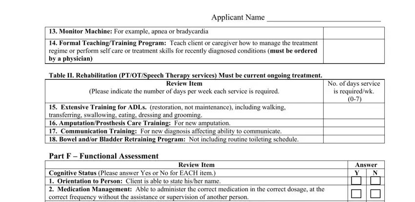 Table II Rehabilitation PTOTSpeech, Monitor Machine For example apnea, and Part F  Functional Assessment inside maryland 3871b