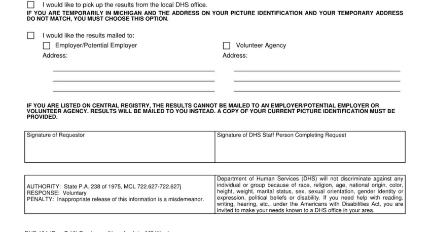 dhs clearance form writing process shown (step 2)