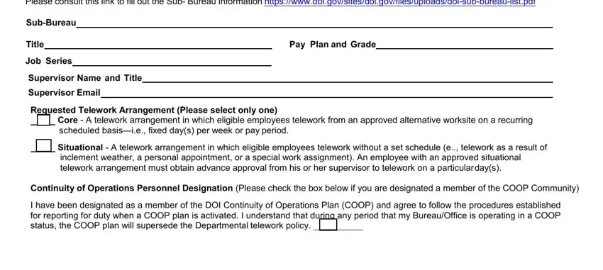 doi telework agreement writing process outlined (step 1)