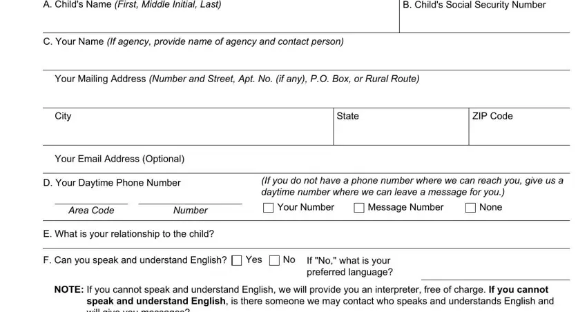 Step # 1 in submitting form ssa 3820