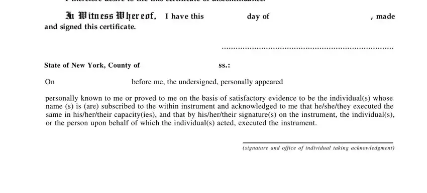 Learn how to complete discontinuance of business form step 2