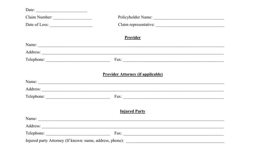 Filling out segment 1 in state farm complaint form