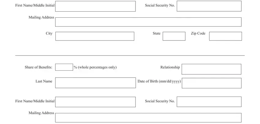 Stage no. 5 for filling in Diversified Form 2232