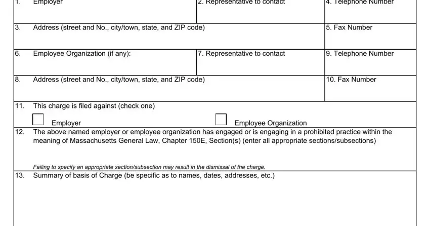 Filling in segment 1 of Dlr Form 005