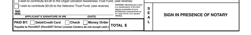 Completing part 3 of form dl 80
