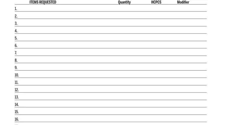 Step number 3 for filling in dme form
