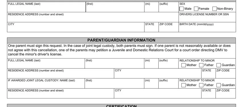 Step # 1 in filling out submits