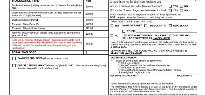 Step no. 2 in filling out renewal application form ct