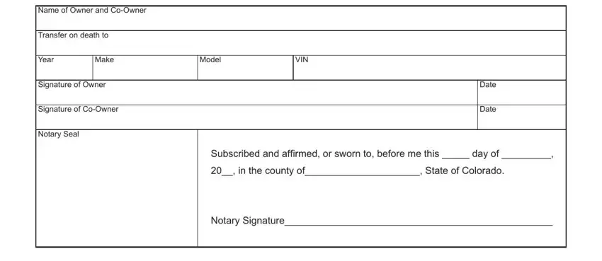 Stage no. 1 in completing colorado transfer form