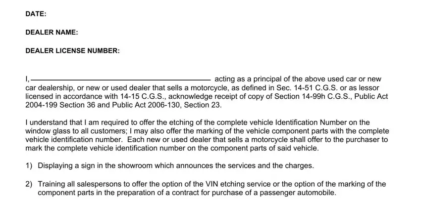 Stage no. 1 of filling out ct dmv dealers and repairers