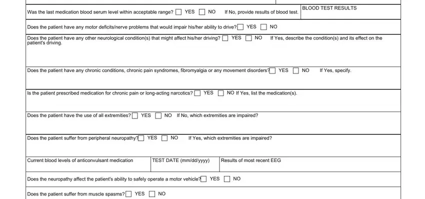 Filling in part 4 in customer medical report