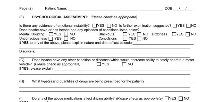 Writing segment 3 in de medical form