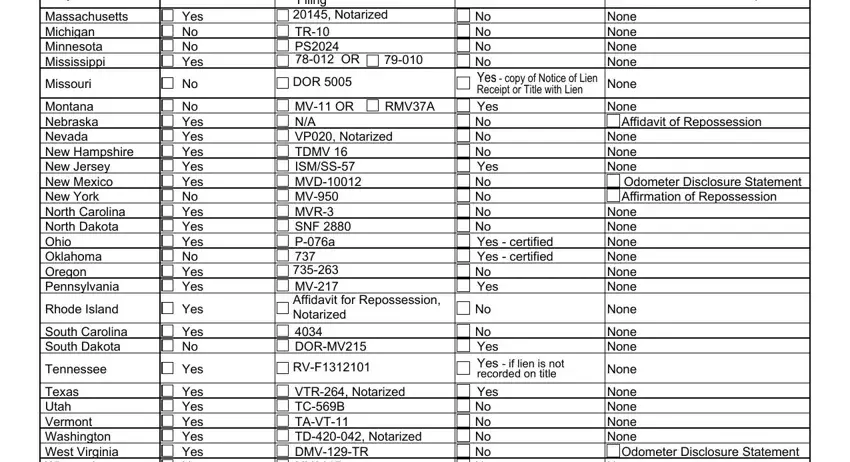 Filling in section 4 in MV