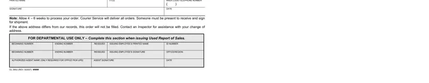 Stage number 2 of filling in how to dmv order
