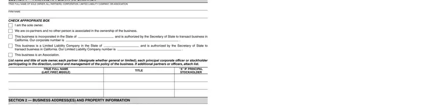 ca 601 license completion process shown (portion 1)