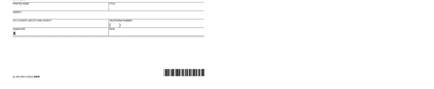 Filling out segment 2 in ol902 form