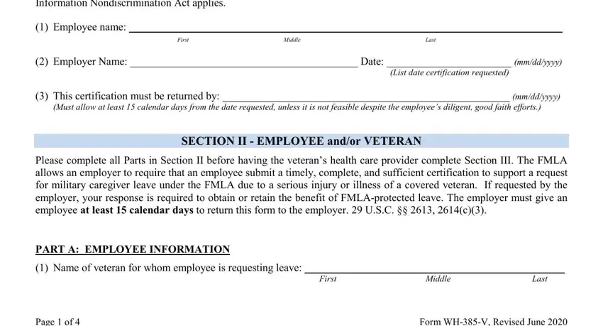 Writing part 1 in v veteran caregiver form