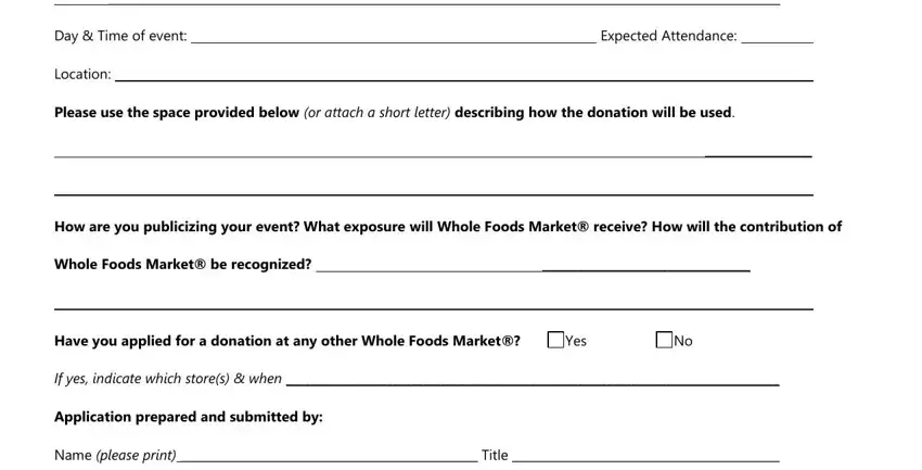Part no. 2 in filling in wall mart dobation request applications
