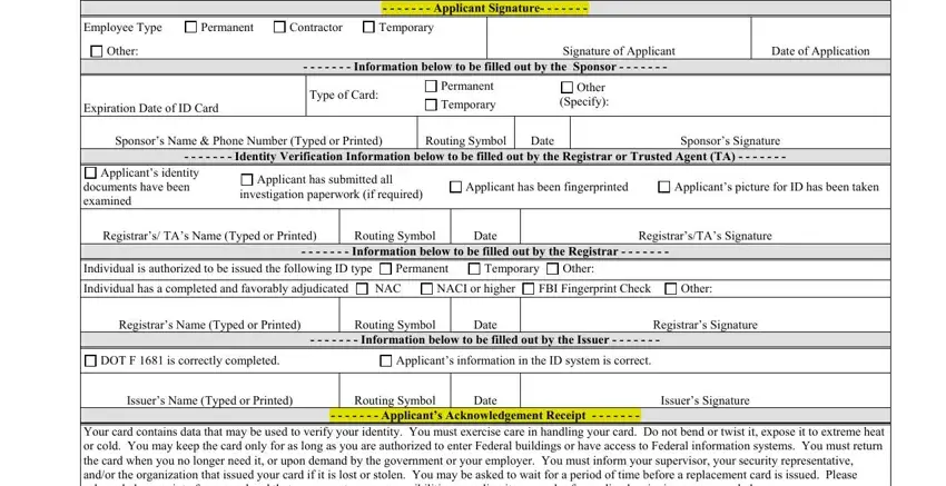 Completing part 2 of dot form 1681
