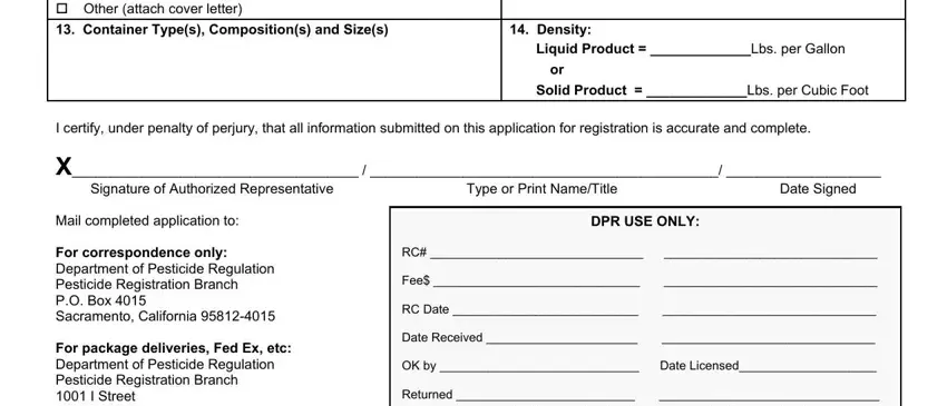 Solid Product  Lbs per Cubic Foot, cid New Product cid Additional, and DPR USE ONLY inside Dpr Form 39 030