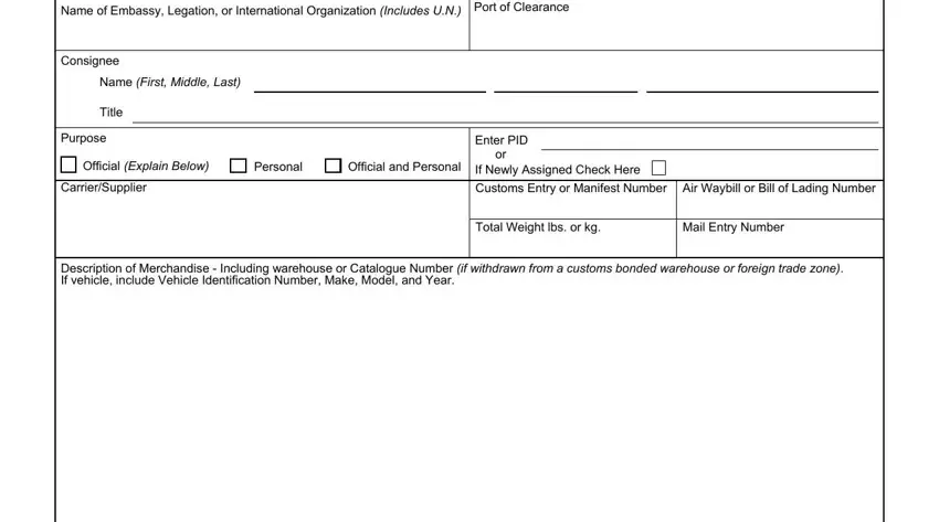 How you can fill in request customs clearance portion 1