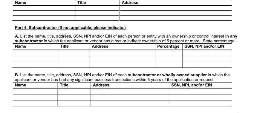 applicant vendor application form completion process clarified (stage 5)