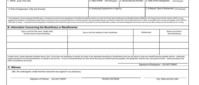The way to fill in ds order designation part 1