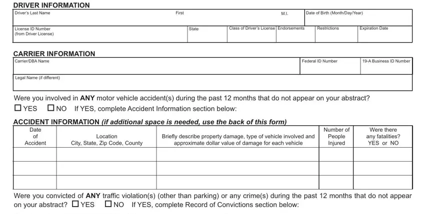 Filling in section 1 of ds 872 a pdf