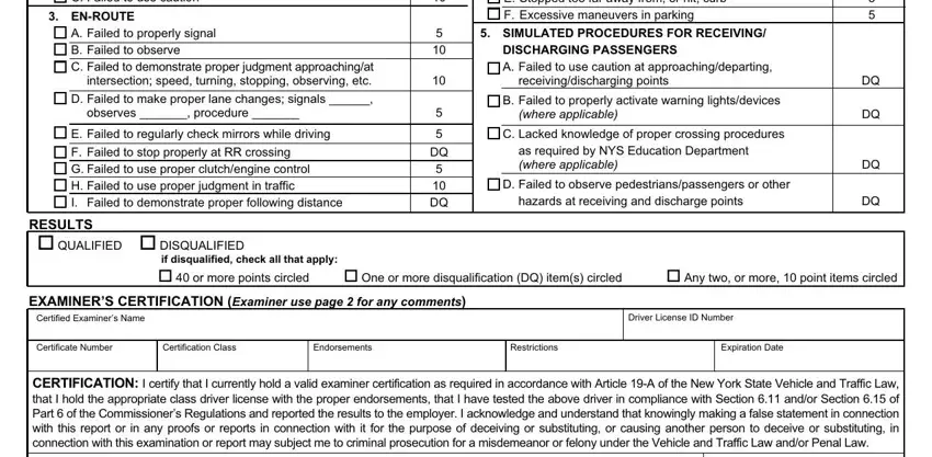 F Failed to stop properly at RR, E Failed to regularly check, and ENROUTE of 19a biennial
