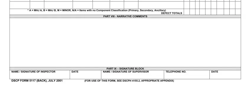 Part no. 4 in filling in MAJ