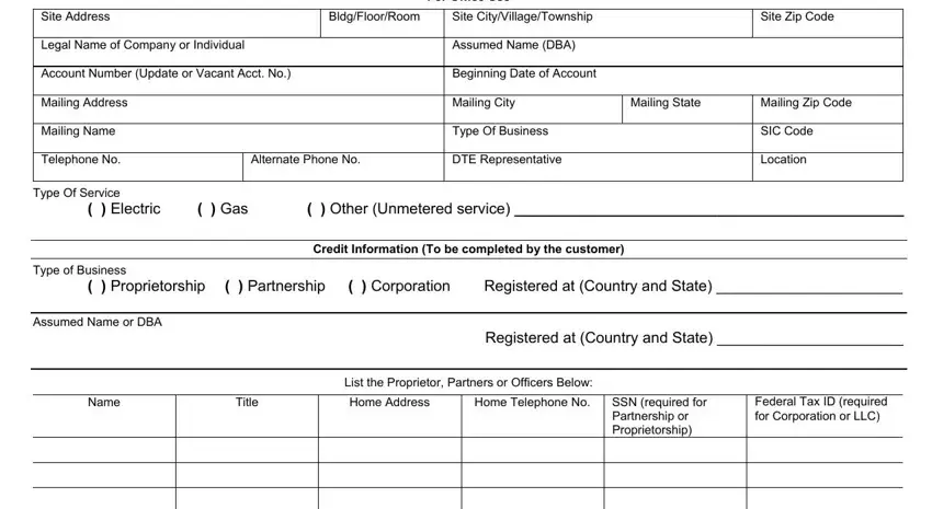 Guidelines on how to fill in dte non residential online step 4