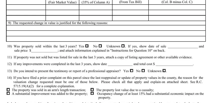 Ways to fill out BOR portion 2