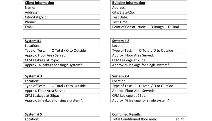 duct light test report format conclusion process shown (step 1)