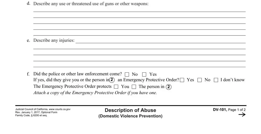 Step number 2 of completing dv101