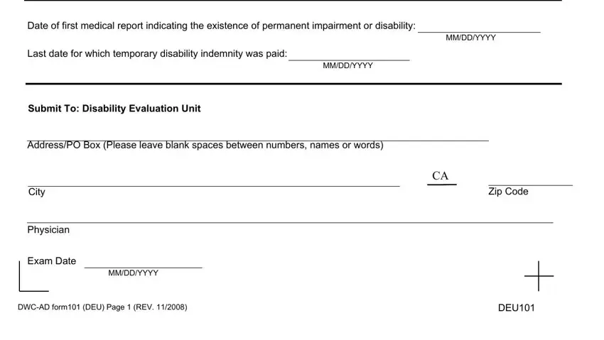 Ways to complete Dwc Ad Form 101 stage 1