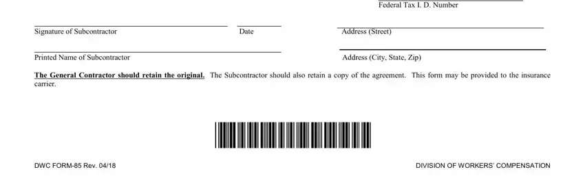 Step # 2 in filling out workers compensation waiver form texas