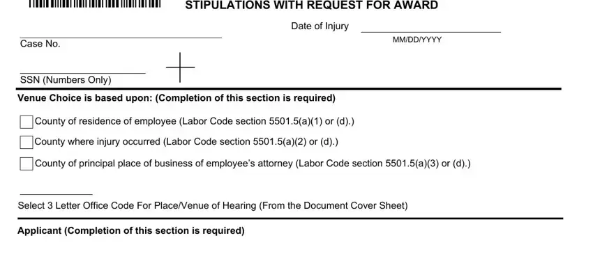 Filling in segment 1 of dwc ca form 10214
