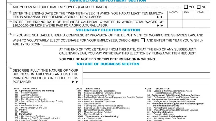 Filling out part 3 of arkansas workforce