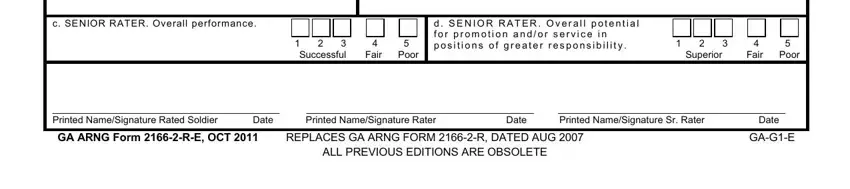 Step no. 3 for completing arng form 2166