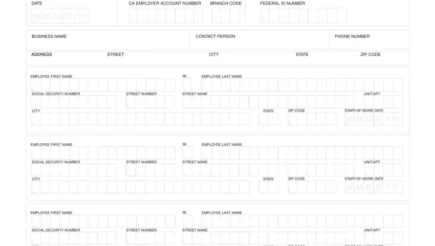 Filling out section 1 of htm