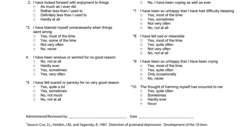 The way to fill in edinburgh postnatal depression scale pdf with scores part 2