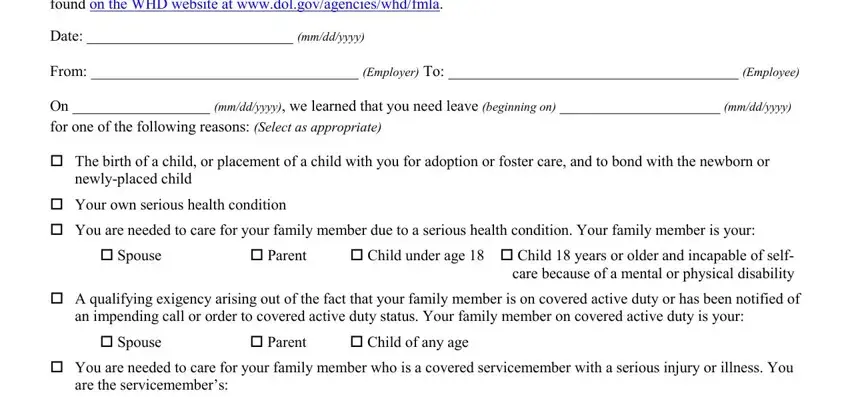 The way to prepare fmla form 381 step 1