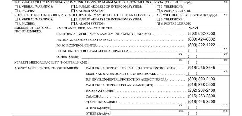 AMBULANCE FIRE POLICE AND CHP, NATIONAL RESPONSE CENTER NRC, and cleanup procedures are completed of cers emergency response plan template