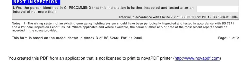 emergency lighting periodic inspection and testing certificate conclusion process outlined (portion 3)