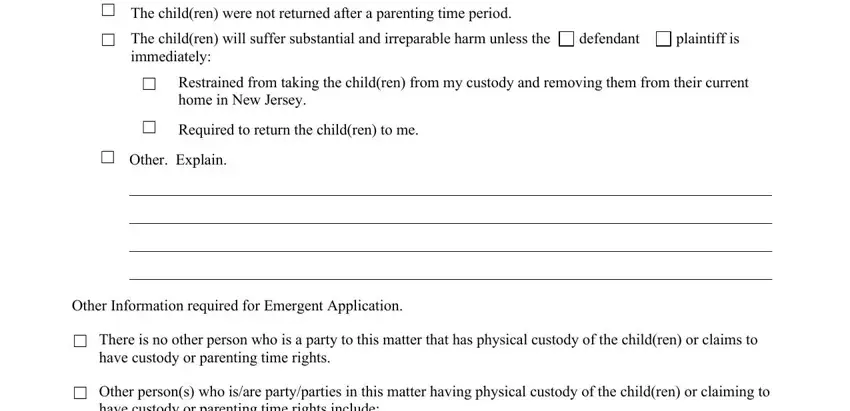 Filling in part 2 of emergent hearing
