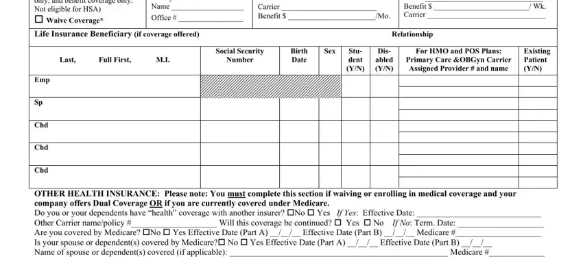 How to fill out employee coverage election letter stage 2