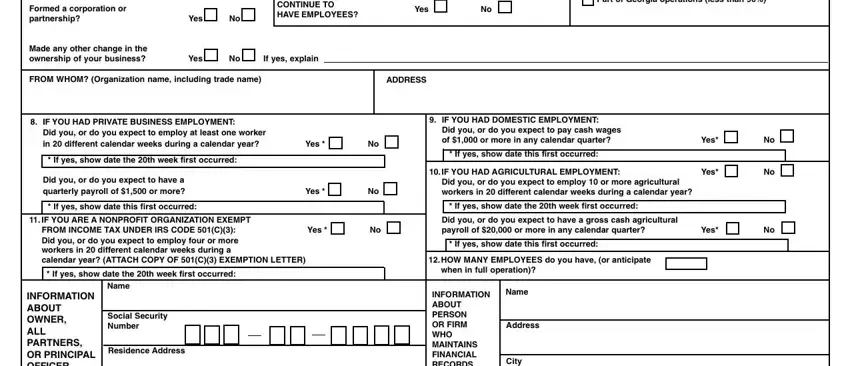 Filling out segment 2 in georgia employer