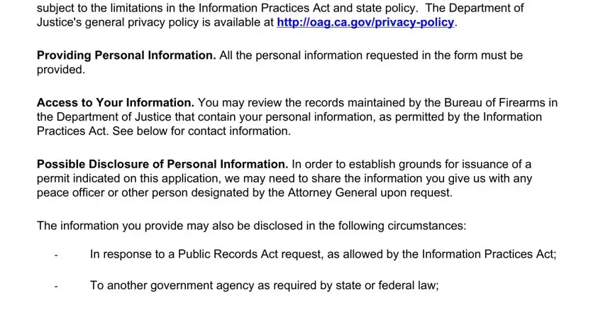 Providing Personal Information All, Access to Your Information You may, and Collection and Use of Personal of firearms doj n get