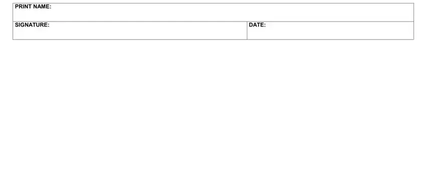 DATE, PRINT NAME, and SIGNATURE in general fee disclosure simple blank
