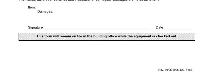 How you can fill in equipment checkout template stage 2